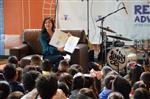 Kristi Yamaguchi reading to kindergarten students.